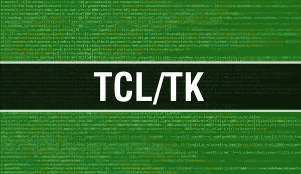 Tcl Abstract Technologyバイナリコード背景デジタルバイナリデータとセキュアデータコンセプト ソフトウェア Web開発者プログラミングコードとTcl Tcl Javascript概要Computer Scrip — ストック写真
