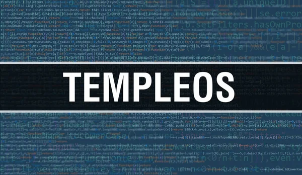 Templeos 컨셉트는 Random Parts Program Code Templeos 소프트웨어 개발자와 컴퓨터 — 스톡 사진