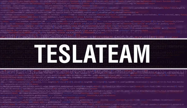 Teslateam Text Written Programming Code Abstract Technology Background Software Developer — Stock Photo, Image