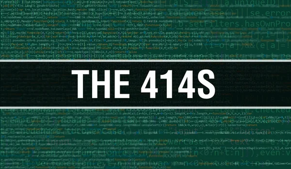 Koncepcja 414 Kodeksem Losowych Części Programu 414S Programowanie Kod Abstrakcyjny — Zdjęcie stockowe