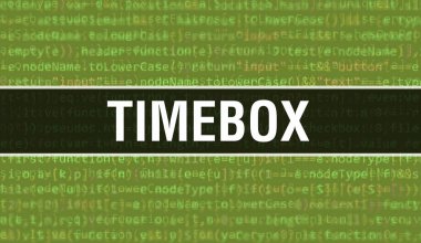 Dijital Java kod metni içeren zaman kutusu. Zaman Kutusu ve Bilgisayar yazılım kodlama vektör kavramı. Senaryo Java programlanıyor, ekranda Zaman Kutusu olan dijital program kodu