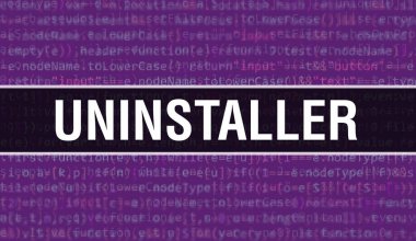 Dijital Java kod metni ile yükleyiciyi ayır. Kurulumcu ve Bilgisayar yazılım kodlama vektör kavramı. Senaryo Java programlanıyor, ekranda Uninstler ile birlikte dijital program kodu