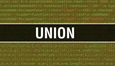 İkili kodlu dijital teknoloji geçmişi olan bir birlik. Program kodu ve Birlik ile soyut bir arkaplan. Programlama ve kodlama teknolojisi geçmişi. Program listesi olan Birlik