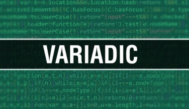 İkili kod dijital teknoloji geçmişi olan varyasyonlar. Program kodu ve Variadic içeren soyut arkaplan. Programlama ve kodlama teknolojisi geçmişi. Program listesiyle varyasyon