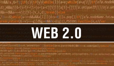 Programın Random Parts of Program Code.Web 2.0 konsepti yazılım geliştiricisi ve Bilgisayar betiğinin programlama kodu soyut teknoloji arkaplanı üzerine yazıldı. Teknoloji Morinası ile Web 2.0