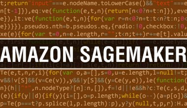 Programın Random Parts of Program Kodu ile Amazon SageMaker kavramı. Programlama kodu üzerinde yazılan yazılım geliştiricisi ve Bilgisayar betiği soyut teknoloji arkaplanı. Amazo