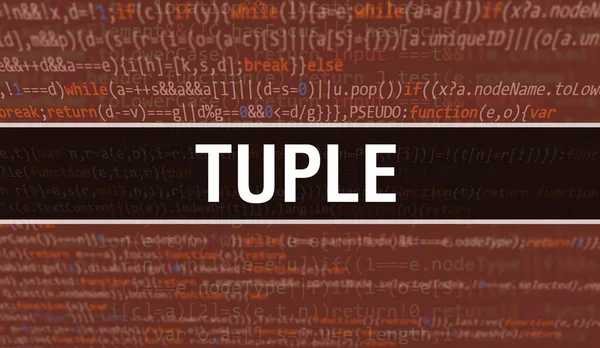 Programlama kodunun Random Parts of Program Kodu. Tuple metni, yazılım geliştiricisi ve Bilgisayar betiğinin programlama kodu soyut teknoloji arkaplanı üzerine yazıldı. Teknoloji kodlu Tuple Backgroun
