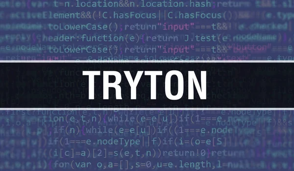 Tryton Avec Code Binaire Fond Technologie Numérique Fond Abstrait Avec — Photo