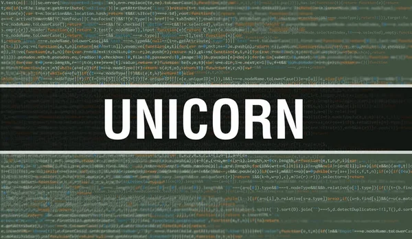 Unicorn Con Tecnología Abstracta Fondo Código Binario Datos Binarios Digitales —  Fotos de Stock