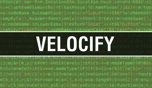 Velocify Digitális Java Kódszöveggel Velocify Computer Szoftver Kódoló Vektor Koncepció — Stock Fotó