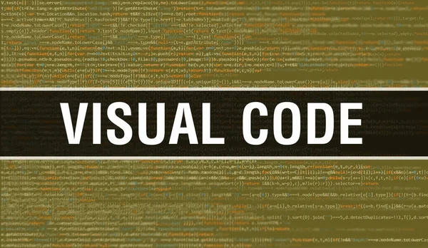 Visueller Code Mit Abstrakter Technologie Binärcode Hintergrund Digitale Binärdaten Und — Stockfoto