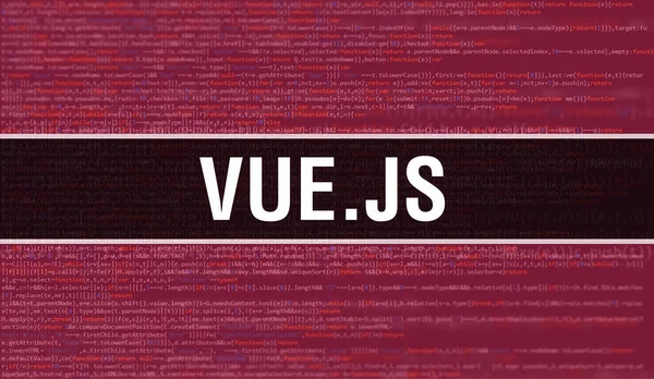 Vue Текст Написанный Программном Коде Абстрактной Технологии Фона Разработчика Программного — стоковое фото