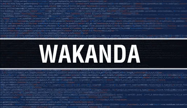 Wakanda Com Tecnologia Abstrata Código Binário Background Digital Dados Binários — Fotografia de Stock