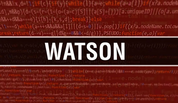 Watson Concept Met Random Parts Program Code Watson Tekst Geschreven — Stockfoto