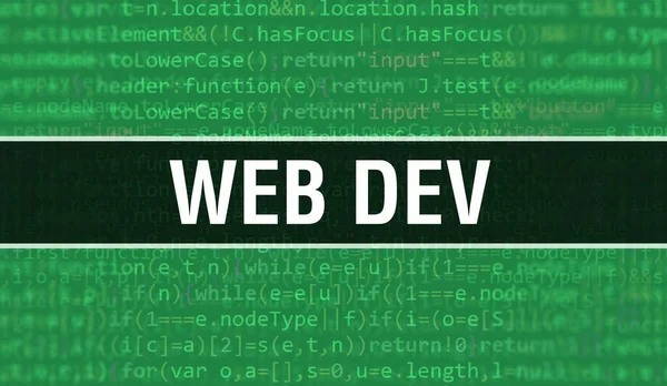 Web Dev Dengan Latar Belakang Teknologi Digital Kode Binary Latar — Stok Foto