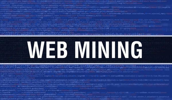 Texto Mineração Web Escrito Código Programação Fundo Tecnologia Abstrata Desenvolvedor — Fotografia de Stock