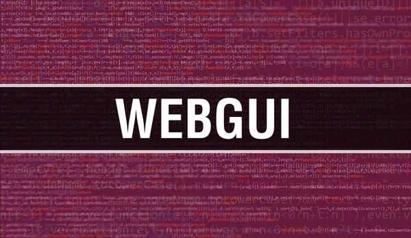 Webgui 컨셉트는 Random Parts Program Code 프로그래밍 소프트웨어 개발자와 컴퓨터 — 스톡 사진