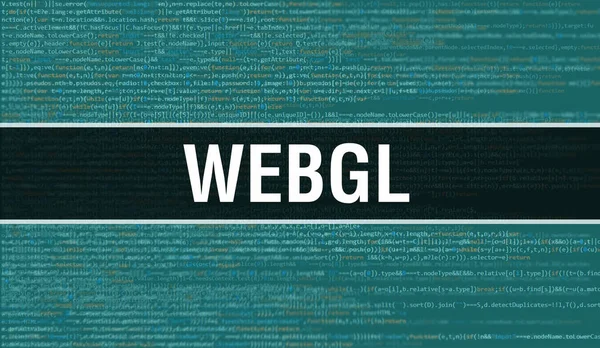 WebGL with Abstract Technology Binary code Background.Digital binary data and Secure Data Concept. Software / Web Developer Programming Code and WebGL. WebGL Javascript Abstract Computer Scrip