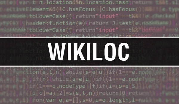 Wikiloc 바이너리 디지털 프로그램 코드와 Wikiloc 배경을 추상화 프로그래밍 프로그램 — 스톡 사진