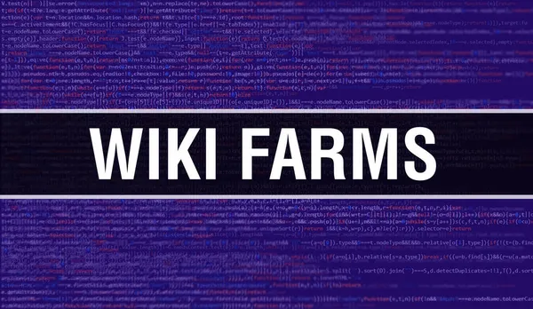 Granjas Wiki Con Tecnología Abstracta Fondo Código Binario Datos Binarios — Foto de Stock