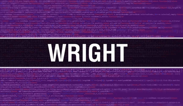 Ilustración Del Concepto Wright Usando Código Para Desarrollar Programas Aplicaciones — Foto de Stock