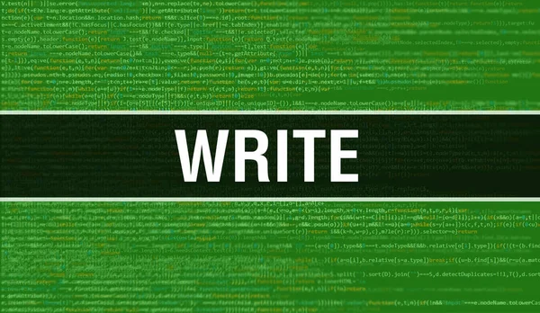 Escribir Texto Escrito Programación Código Abstracto Tecnología Fondo Desarrollador Software — Foto de Stock