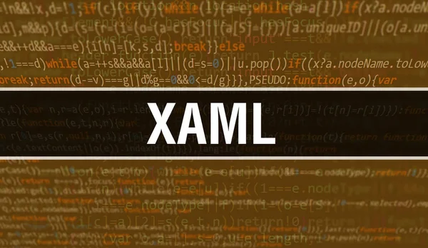 Xaml Bináris Kód Digitális Technológiai Háttérrel Absztrakt Háttér Programkóddal Xaml — Stock Fotó