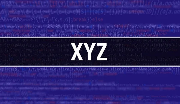 Xyz Bináris Kód Digitális Technológiai Háttérrel Absztrakt Háttér Programkóddal Xyz — Stock Fotó