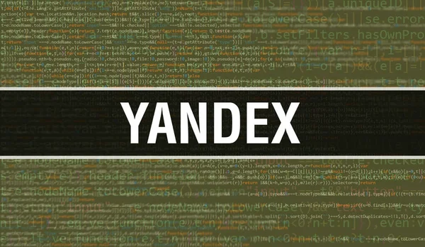 Text Yandex Napsaný Programovacím Kódu Abstraktní Technologické Pozadí Vývojáře Softwaru — Stock fotografie