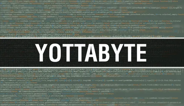 Yottabyte Koncept Náhodnými Částmi Programového Kódu Yottabyte Text Napsaný Programovacím — Stock fotografie