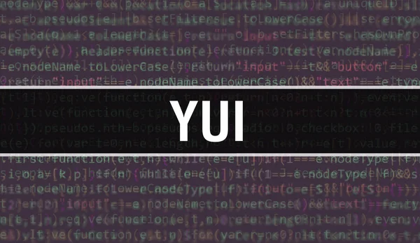 Yui Abstraktním Technologickým Binárním Kódem Background Digital Binární Data Secure — Stock fotografie