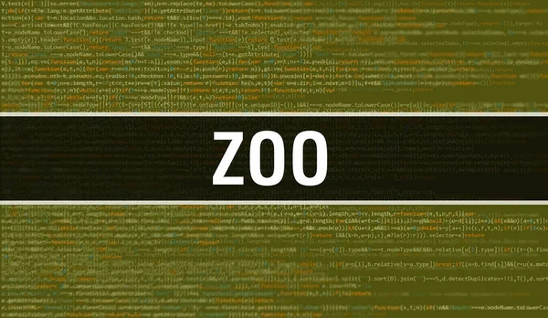 Illustration Des Zoo Konzepts Mittels Code Zur Entwicklung Von Programmen — Stockfoto