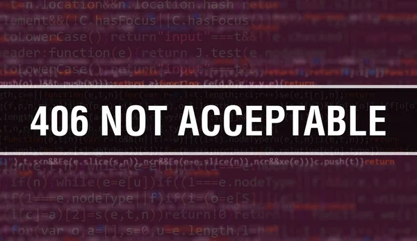 406 Niet Acceptabel Met Digitale Java Code Tekst 406 Niet — Stockfoto