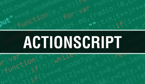 Actionscript Digitális Java Kódszöveggel Actionscript Számítógépes Szoftver Kódoló Vektor Koncepció — Stock Fotó