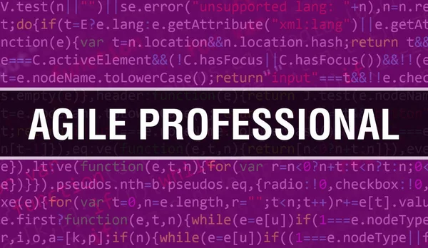 Agile Texto Profesional Escrito Programming Code Abstract Technology Background Software — Foto de Stock