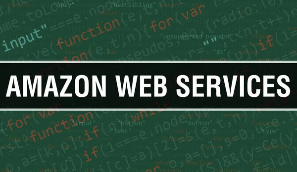 Amazon Web Services Conceito Com Partes Aleatórias Código Programa Amazon — Fotografia de Stock