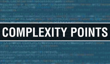 Soyut Teknoloji İkili Kod Arkaplanı ile Karmaşıklık Noktaları. Dijital ikili veri ve Güvenli Veri Konsepti. Yazılım