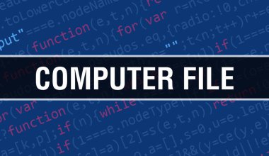 Programın Rastgele Parçalarını içeren bilgisayar dosyası konsepti. Bilgisayar betiği ve yazılım geliştiricisinin programlama kodlu soyut teknoloji arkaplanına sahip bilgisayar dosyası. Bilgisayar dosyası Arkaplan gözlemi