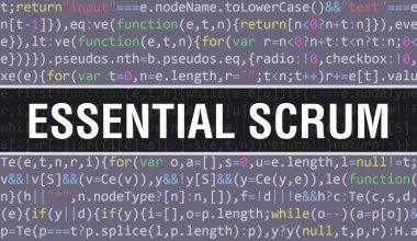 Programlama kodunun Random Parts of Program Kodu ile temel Scrum kavramı yazılım geliştiricisi ve Bilgisayar betiğinin programlama kodu soyut teknoloji arkaplanı üzerine yazıldı. temel Scru