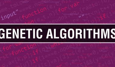 Soyut Teknoloji İkili Kod Arkaplanı olan genetik algoritmalar. Dijital ikili veri ve Güvenli Veri Kavramı. Yazılım