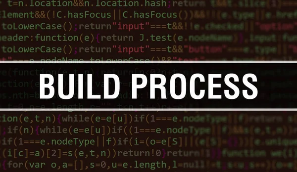 Construir Ilustración Concepto Proceso Utilizando Código Para Desarrollo Programas Aplicaciones —  Fotos de Stock