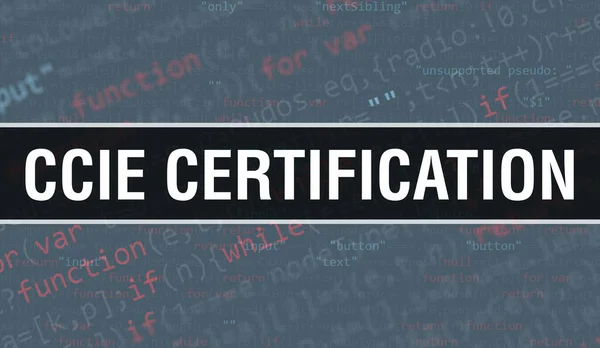 Certificação Ccie Com Código Binário Fundo Tecnologia Digital Antecedentes Abstratos — Fotografia de Stock