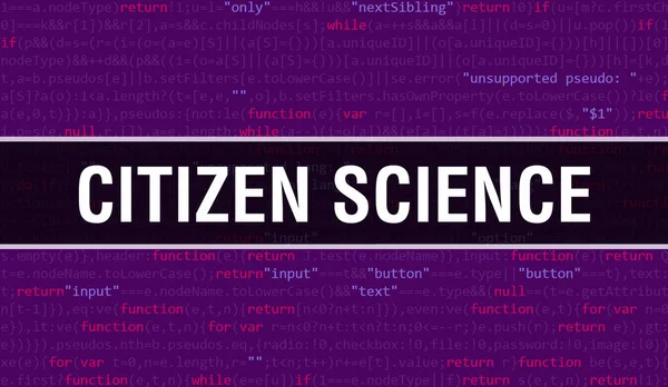 Citizen Science Abstract Technology Codice Binario Background Digital Dati Binari — Foto Stock