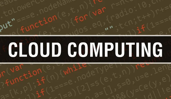 Cloud Computing Concept Τυχαία Τμήματα Κώδικα Προγράμματος Cloud Computing Κώδικα — Φωτογραφία Αρχείου