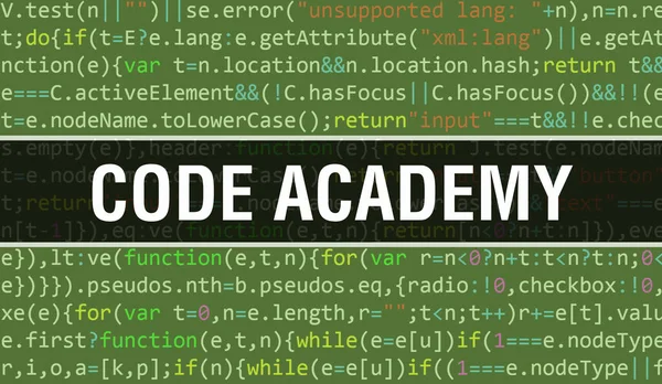 Academia Código Con Fondo Tecnología Digital Código Binario Antecedentes Abstractos —  Fotos de Stock