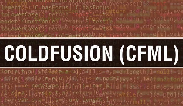 Coldfusion Cfml Texte Écrit Sur Programmation Code Abstrait Fond Technologie — Photo