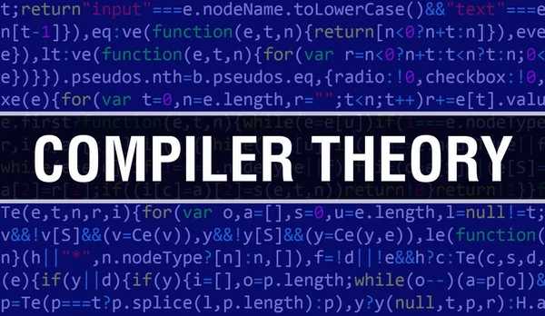 Compiler Theorie Concept Met Random Parts Program Code Compiler Theorie — Stockfoto