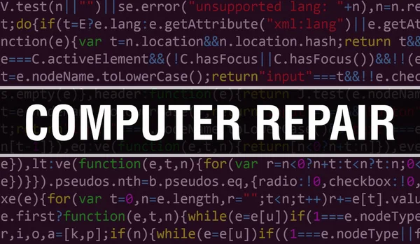 Naprawa Komputera Cyfrowym Tłem Technologii Kodu Binarnego Streszczenie Tła Kodem — Zdjęcie stockowe
