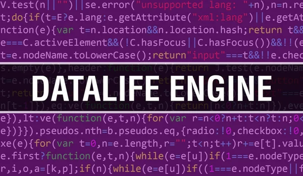 Datalife Engine Com Fundo Tecnologia Digital Código Binário Plano Fundo — Fotografia de Stock