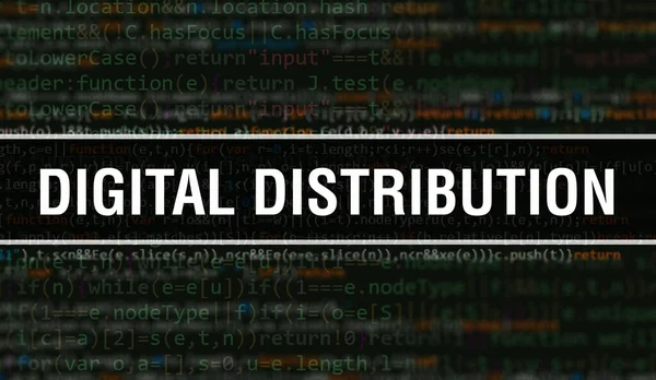 Digital Distribution Concept Random Parts Program Code Digital Distribution Text — Zdjęcie stockowe